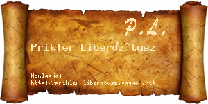Prikler Liberátusz névjegykártya